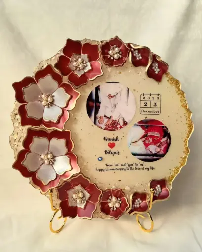 Curved Round flower photo frame